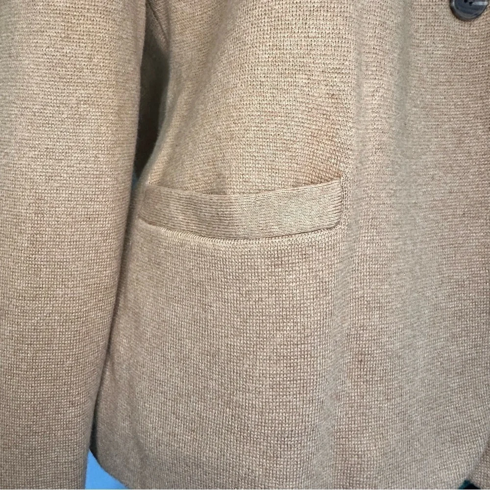 J. Crew Camel cotton knit Single-Button Notch Lapel Blazer